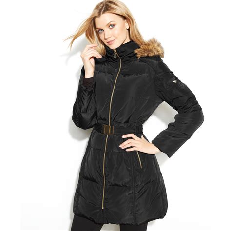 michael kors belted puffer jacket|Michael Kors puffer jacket women's.